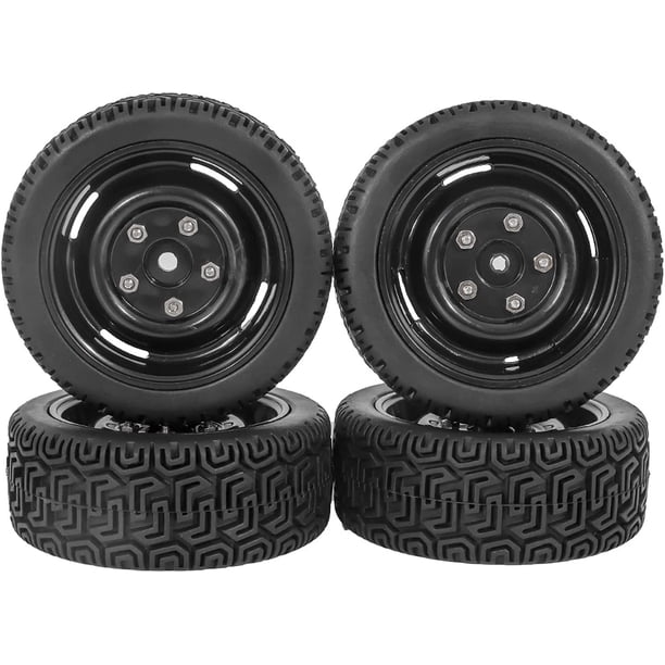 LINLIN 4 piezas RC Rally Car Y-Shaped Plastic Wheel Wheels Wheels Wheels Tires and Rubber Tires 68mm para 1/10 RC On-Road Flat Run Racing Car para Tamiya Traxxas HSP HPI WR8 TT02 WLtoys Kyosho
