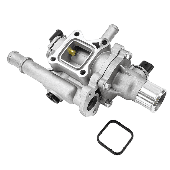 Full Aluminum Engine Coolant Thermostat Housing Assembly w/Sensor | Fit for 11-16 Chevrolet Chevy Cruze, 12-18 Chevy Sonic, 13-18 Chevy Trax Ecotec 1.8L 1.6L | OE# 15-81816 25199824 25192228 902-033