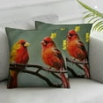 thumbnail image 2 of JEUXUS  Decorative Couch Throw Pillow Covers, Square Set Cushion Case, Soft Couch Pillow Covers - Red Birds 2PCS, 2 of 6