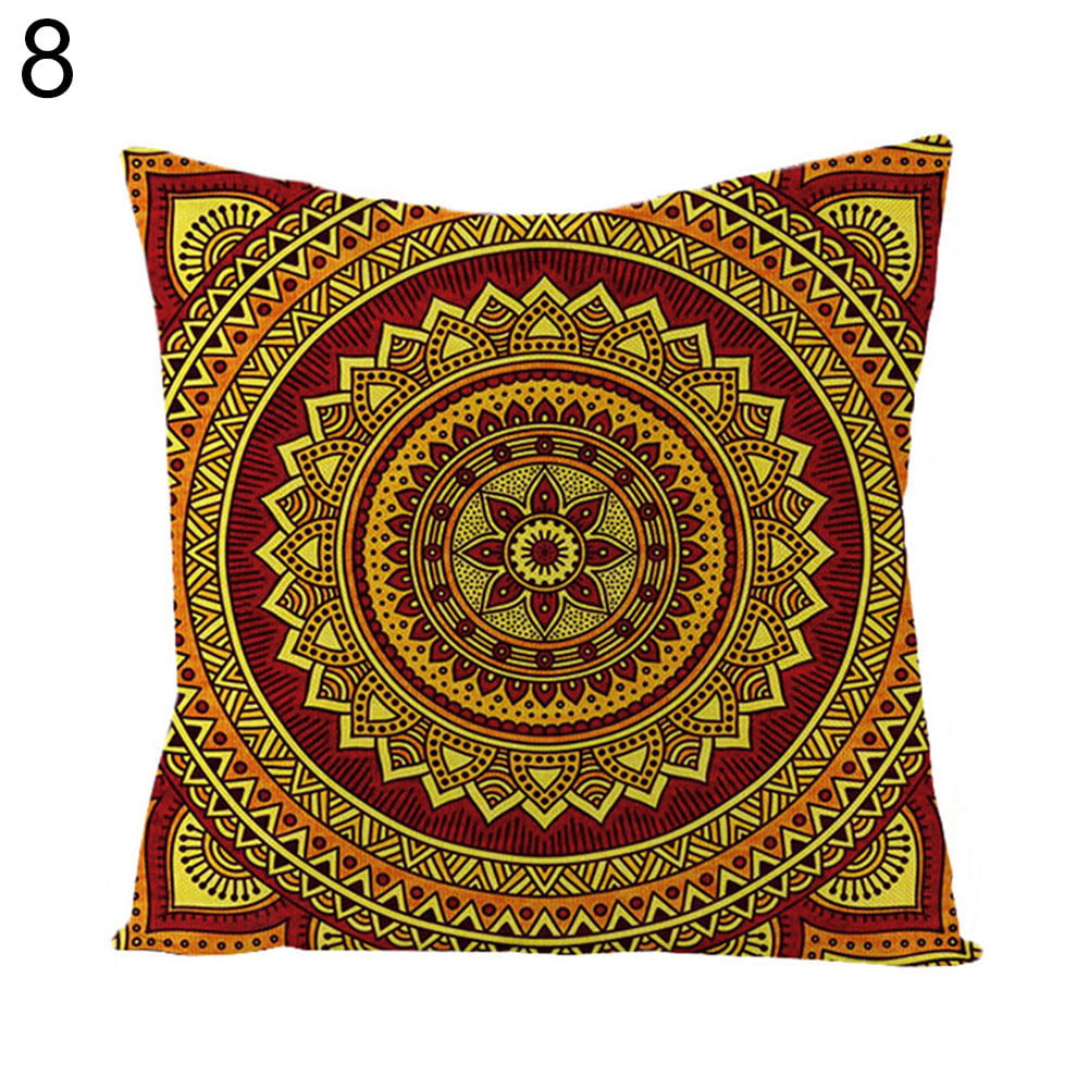Bohemian mandala short plush pillow case cover waist cushion cover Home Decor 