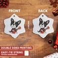 thumbnail image 3 of 3drose, Funny Cute Boston Terrier Puppy Dog Is Playing the Guitar, 3 inch Snowflake Porcelain Ornament, 3 of 7