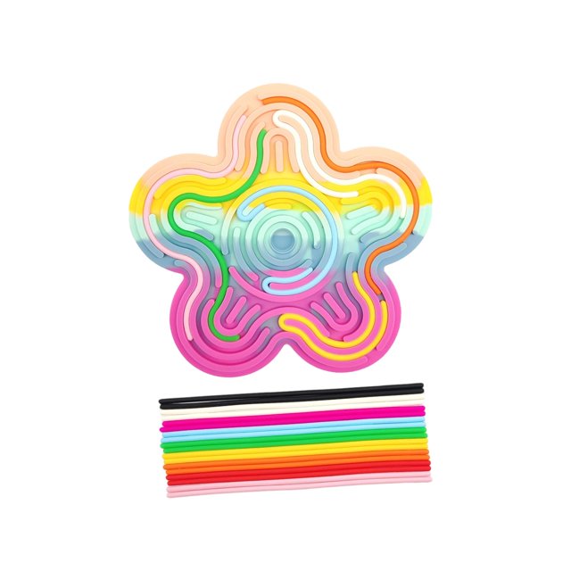 Tablero de actividades sensoriales con diseño de flores, juguete para el coche, el avión y la escuela Flores iridiscentes