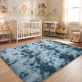 thumbnail image 4 of ZENELESS Indoor Fluffy Rugs,5x7ft Fuzzy Non-Slip Carpets for Living Room Bedroom Kids Room Nursery Home Decor Tie-dye Blue&Gray, 4 of 9