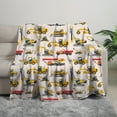 thumbnail image 3 of 1pc Digital Printed Blanket For Boys Construction Car Blanket Ultra Soft Blanket With Truck And Construction Signs Perfect For School, Day Care, Nap Time, Sons, 3 of 5