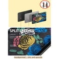 thumbnail image 6 of Women Genuine Leather Wallet with Wrist Strap, Double Zipped Embossed Flower Floral Hand Painted Wrislet Clutch Purse, RFID Blocking, 6 of 7