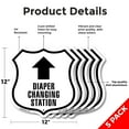 thumbnail image 2 of Diaper Changing Station Up (5 Pack) 12 inch X 12 inch Shield-Shaped Rust-Free Aluminum Metal Signs Weather Resistant Made in the USA, 2 of 6