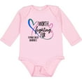 thumbnail image 3 of Inktastic Thyroid Cancer Awareness Pink, Blue, Teal Heart Ribbon Boys or Girls Long Sleeve Baby Bodysuit, 3 of 5