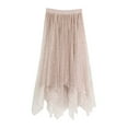 thumbnail image 3 of Women's Spring And Summer Waisted Star Sequin Velvet Lined Irregular Mesh Skirt Full Bed Skirt Women's Denim Skirts Womens Swim Skirt High Low Skirt Side Skirt Long Skirts for Women High Waist, 3 of 3