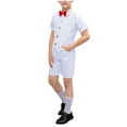 thumbnail image 2 of HAOTAGS Boys Formal Suit, Ceremony Host Recitation Short Sleeve Bowtie Summer Performance Outfit White 17-18 Years, 2 of 4