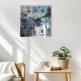 thumbnail image 3 of Blue Grey Wooden Wall Clock Silent Non Ticking, Abstract Art Oil Painting Modern Geometric Square Wall Clocks Battery Operated, Decor Clock for Home Office, Living Room, Kitchen, 12 Inch, 3 of 9