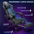 thumbnail image 6 of HOFFREE 7-Point Massage Gaming Chair with Footrest Reclining Computer Chair with Heated Lumbar Support Ergonomic Game Chairs for Adults Home Office Desk Chairs with Linkage Armrests, 6 of 10