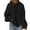 Black, variant on Fuzzy Fleece Hoodies for Women Long Sleeve Drop Shoulder Warm Sweatshirts Casual Fluffy Pullover Solid Fall Sweaters Womens Sweatshirts
