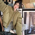 thumbnail image 5 of -Chaqueta Bomber acolchada corta para mujer, ropa de calle Vintage, cálida, de gran tamaño, Corea, Dongdaemun, invierno, 2023, 5 of 5