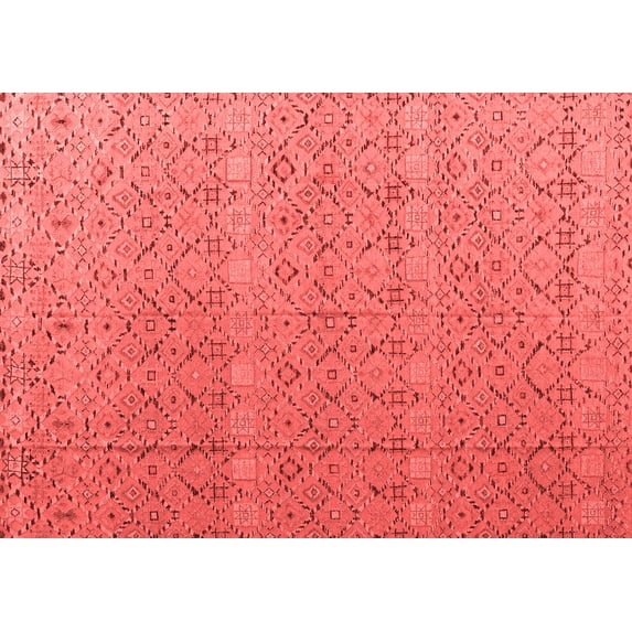 Ahgly Company Indoor Rectangle Abstract Red Modern Area Rugs, 2' x 4'