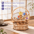 Solar System Assembly Model Kit 3D Wooden Orrery Music Box Puzzle Kit for Adults, DIY Solar System ...