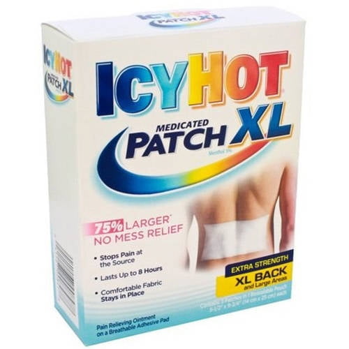 Icy Hot Medicated Back Patch Extra Large , 3 CT (Pack of 4)