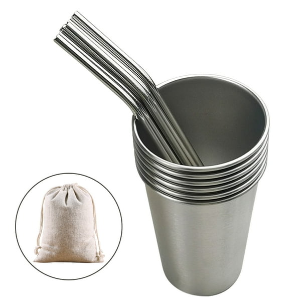 Copa de acero inoxidable Irfora 36PCS 500ml Vasos de acero inoxidable y 6PCS Pajitas de acero inoxidable Vasos de acero inoxidable Vasos apilables Vasos para beber Vasos de metal Adecuado pa Irfora Copa de acero inoxidable