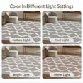thumbnail image 7 of ODIKA 4'x6' Gray Cream Trellis Design Washable Area Rug Elegant Geometric Pattern for Modern Spaces Pet Friendly, Non-Shedding for Bedroom, Reading Nook, 7 of 7