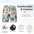thumbnail image 6 of Picia Playing Video Games pattern Mens Swim Trunks with Compression Liner Stretch Beach Shorts Quick Dry with Zipper Pockets No-Chafing Board Shorts-3X-Large, 6 of 9
