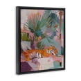thumbnail image 2 of Stupell Industries Contemporary Resting Tiger Beneath Leaves Black Floating Frame Canvas Art, 17 x 21, by Svetlana Aleynikova, 2 of 8