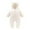 White, variant on ShomPort Infant Boy Girl Winter Romper Cute Zipper Hoodied Romper Coat Newborn Solid Color Padded and Thickened Jumpsuit