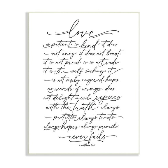 Stupell Industries Heartfelt Love Is Quote Classy Cursive Typography Graphic Art Unframed Art Print Wall Art, Design by Lettered and Lined