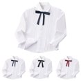 thumbnail image 6 of Mnyotv Girls White Uniform Shirts with Bow Cotton Button Down Shirts Long Sleeve Fall Clothes Tops Size 14-15Y, 6 of 9
