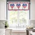 thumbnail image 2 of Kitchen Curtain Valance, 4th of July Love Heart Rod Pocket Tier Curtain, Red Stripes Star Independence Day Short Half Window Treatments for Living Room Bedroom, 54 x 18 Inch, 1 Panel, 2 of 6