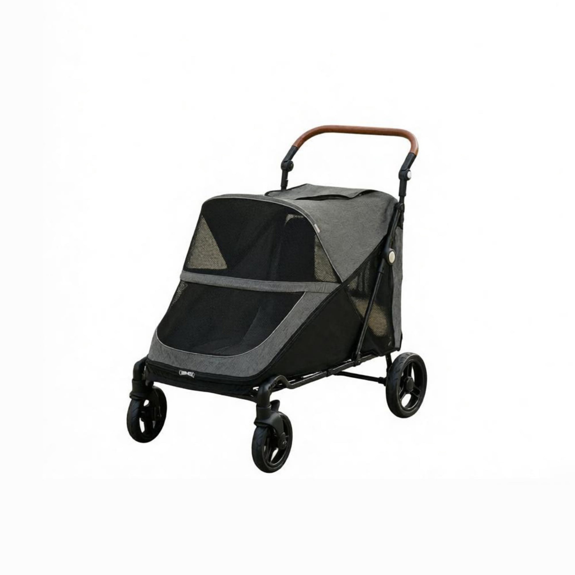 Heavy Duty Dog Stroller, Up to 66 LBS, All-Terrain Suspension for Backyard & Park Use, Gray