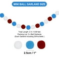 thumbnail image 2 of Uxcell Pom Pom Garland Decorative Hanging Banner for Halloween Thanksgiving Christmas White/Blue/Red, 2 of 7