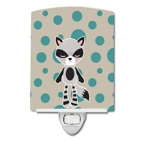 Caroline's Treasures BB9180CNL Raccoon #2 Ceramic Night Light, 6x4x3", multicolor