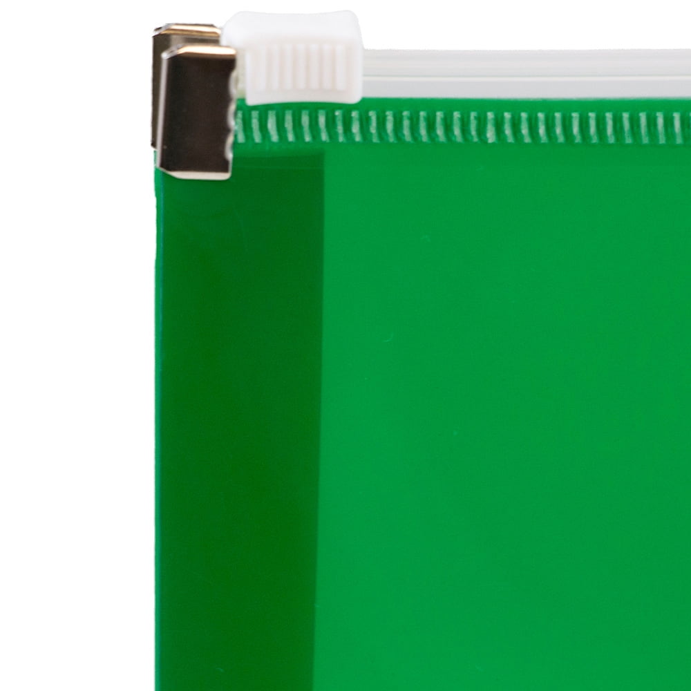 JAM Paper Plastic Envelopes with Zip Closure, Letter Booklet, 9 3/4 x 13, Green, 3/Pack