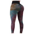 thumbnail image 2 of YUEHUA Women's Tie-Dye Honeycomb Yoga Leggings, Tummy Control Butt Lifting Pants, Stretchy Compression Workout Tights for Casual, 2 of 7