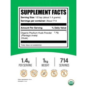 BulkSupplements Organic Psyllium Husk Powder - 100 Grams (3.5 oz)