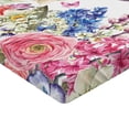 thumbnail image 2 of Ambesonne Vintage Fitted Sheet, Vivid Floral Nature, Twin XL Size, Pink Blue, 2 of 3