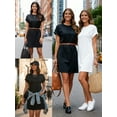 thumbnail image 6 of Fancyglim Women’s T-shirt Dress Summer Short Sleeve Dresses Casual Solid Beach Mini Dress with Pockets Black M, 6 of 7