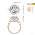 thumbnail image 4 of Angara Natural 3.4 Ct. Aquamarine with Diamond Halo Ring in 14K Rose Gold for Women (Ring Size: 11.5), 4 of 9