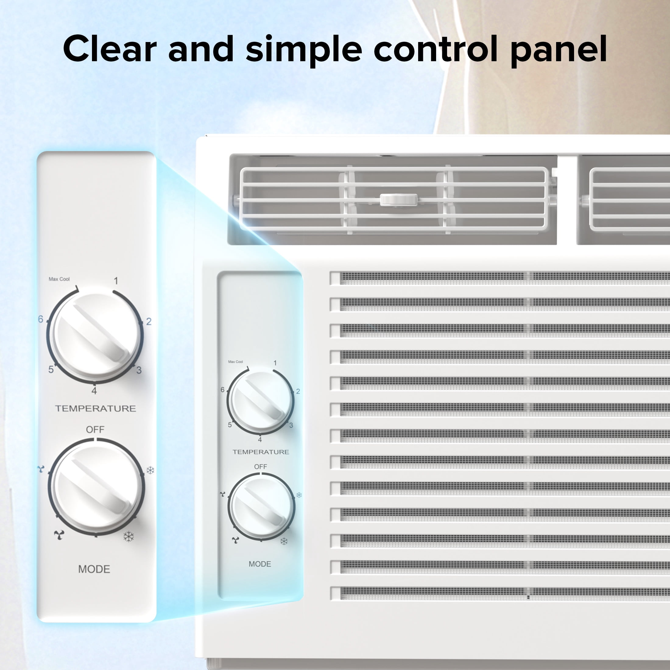 KISSAIR 5,000 BTU 115V U Shaped Window Air Conditioner, for Small Room AC Unit air conditioner Easy Installation, Cools up to 150 Sq. Ft