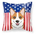 thumbnail image 2 of Carolines Treasures American Flag and Sable Corgi Fabric Decorative Pillow 18H x18W multicolor, 2 of 2