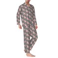 thumbnail image 2 of Fotbe Poodle Dog Pijama de Hombre con Estampado de Manga Larga, Conjunto de 2 Piezas, Ropa de Dormir Suave y Cómoda con Bolsillos-Large, 2 of 7
