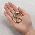 thumbnail image 4 of Uxcell 4Pack 0.98" Single Prong Belt Buckle Oval Center Bar Buckles for Leather Craft, Silver, 4 of 7