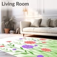 thumbnail image 2 of ODIKA 6'x9' Machine Washable Non-Slip Area Rug, Meadow Blossom Yarn Tapestry Handicraft Artistry High Traffic Rug with Pad, Green, 642712, 2 of 8