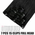thumbnail image 4 of Benehair 100% Real Remy Human Hair Extensions Clip In 7 Pieces Full Head Invisible Soft Hair Weft Straight Women Black, 4 of 9