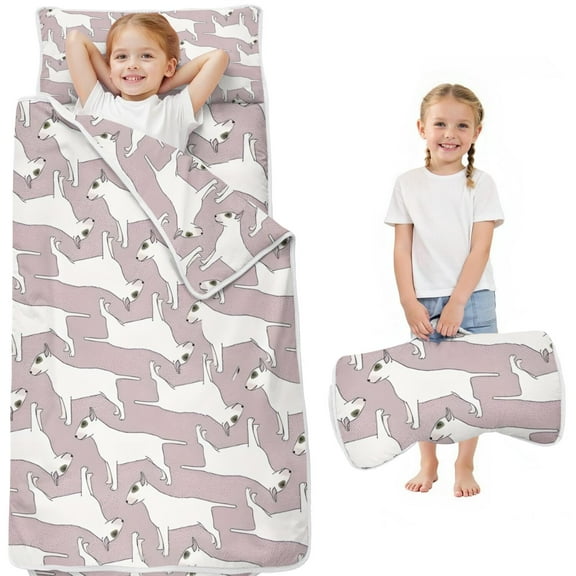 Vintage Bull Terrier Toddler Nap Mats for Kids Preschool,Sleeping Mat Bag or Kids,Toddler Sleeping Bag,Toddler Nap Mat or Daycare