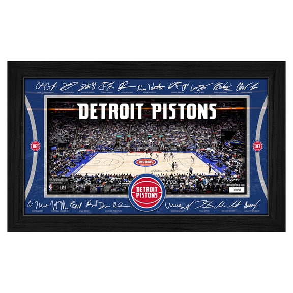 Highland Mint Detroit Pistons 2025 Facsimile Signature Court Framed Picture
