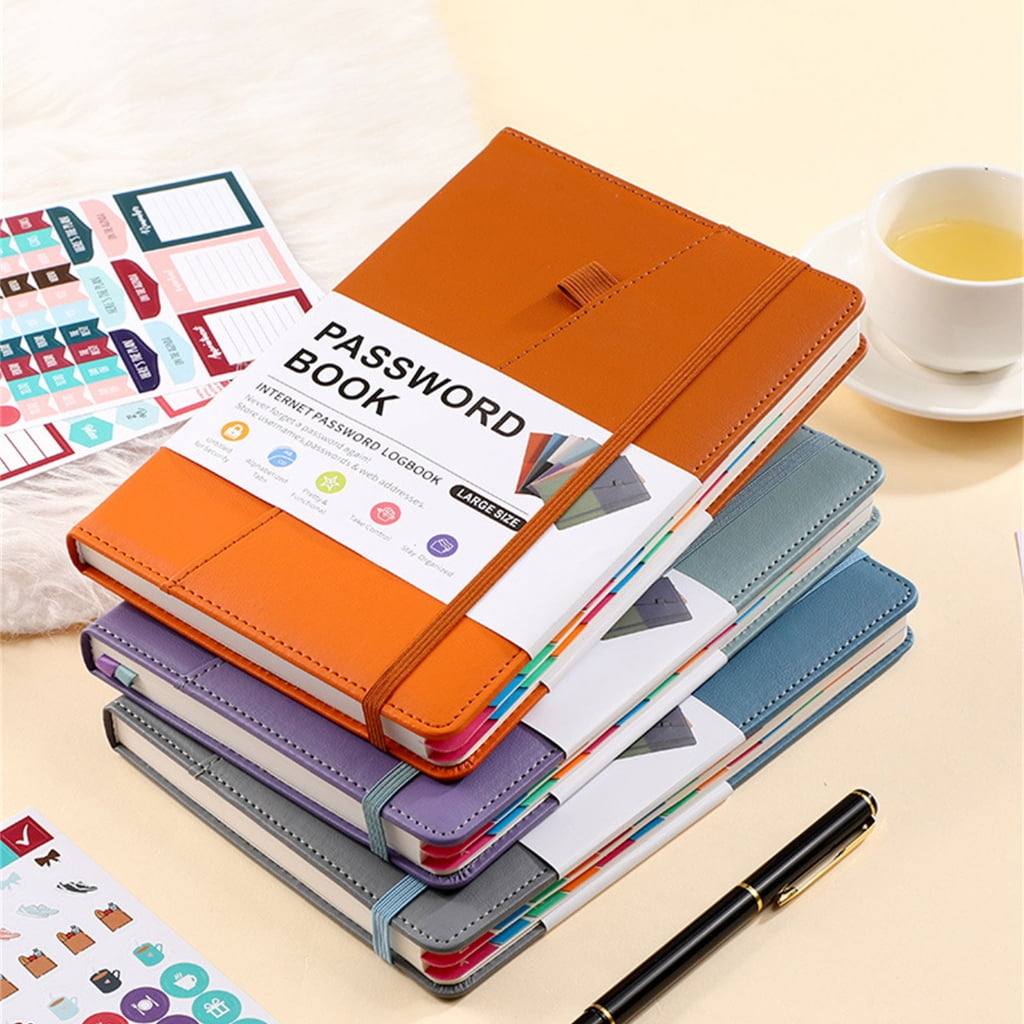 Milue Organized A5 Password Record Book with Alphabet Labels and Planning Stickers