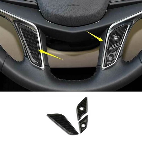 Real Carbon Fiber Steering Wheel Button Cover Trim For Cadillac CT6 2016-2020