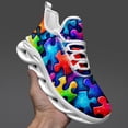 thumbnail image 4 of Coolcustomize Running Sneakers for Women, Colorful Puzzle Print, Casual Street Style, Trendy Lightweight Lace-Up Sport Shoes, Fashion Tennis Shoes for Casual Attire/Street Walking/Casual Outfit, 4 of 5
