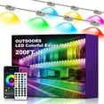 thumbnail image 2 of 200FT Permanent Outdoor Lights with 100 LEDs - Smart RGB IC with 16 Million DIY Colors, IP67 Waterproof, & Remote Control, Hundreds Dynamic & Scene Modes for Holidays, Christmas & Home, 2 of 9