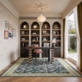 thumbnail image 2 of Toyoso 8'x10' Traditional Floral Area Rug, Midnight Navy Silicone Carpet, Large Machine Washable Non-Slip 0.25" Indoor Floor Rug, Low Pile Stain Resistant Carpet for Dining Room & Large Space, 2 of 9
